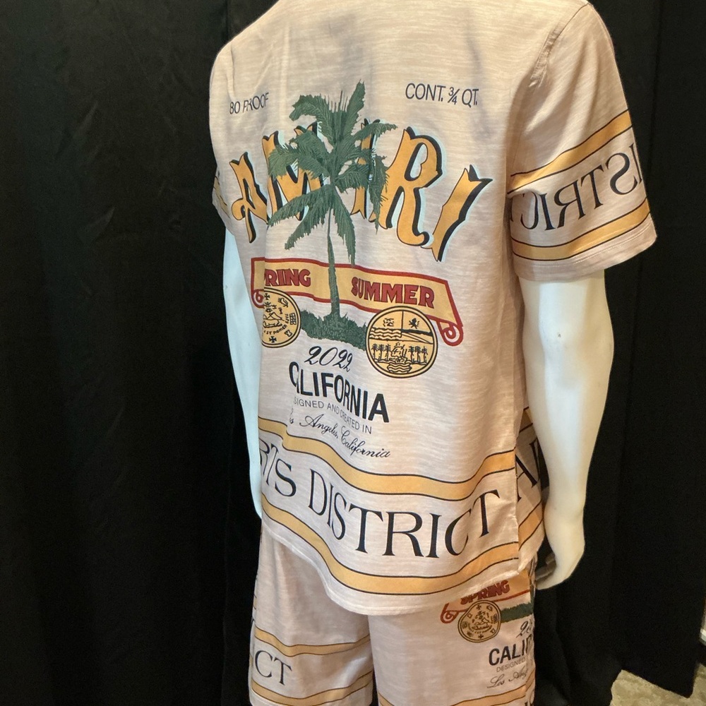 AMIRI Beige California Palm Tee - Picture 4 of 9